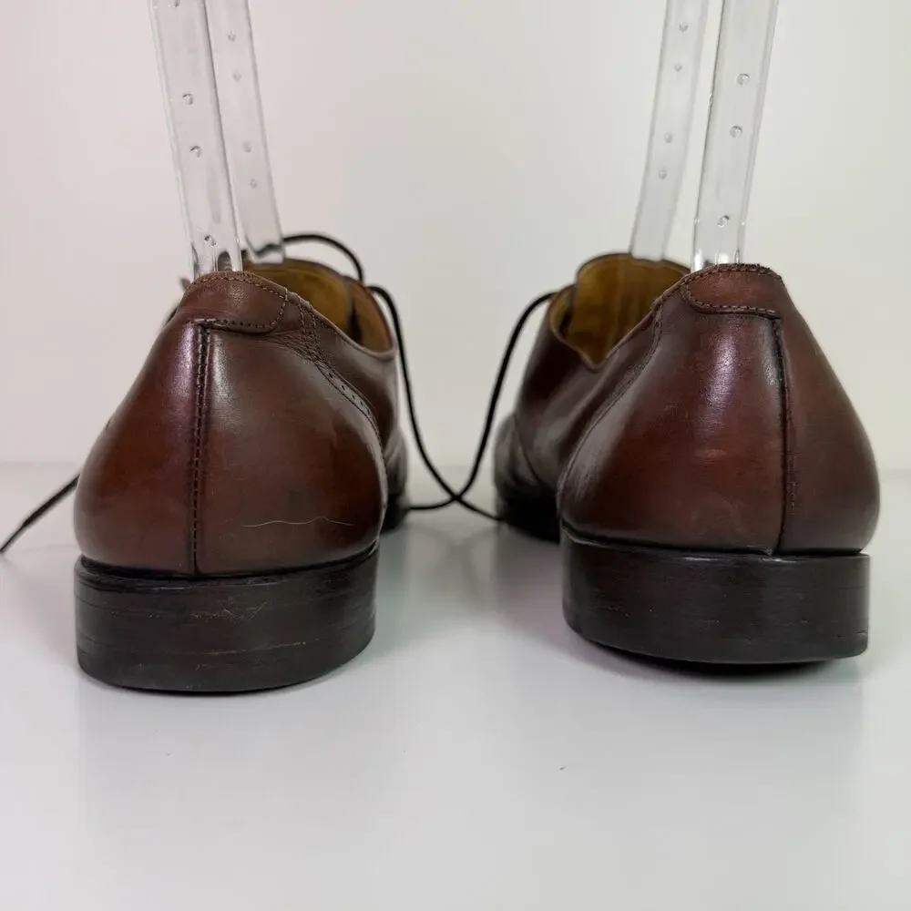 Allen Edmonds Carlton Brown Leather Wingtip Brogue Oxford Dress Shoes Men 14 USA